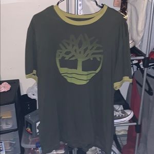 Green Timberland Ringer T Shirt